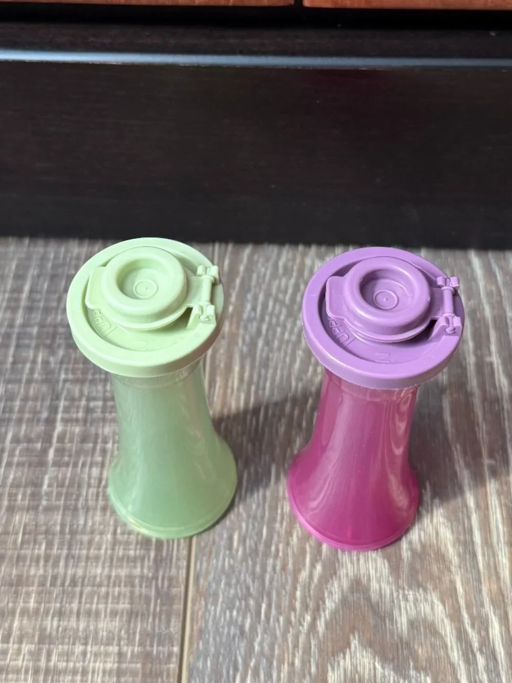 Tupperware Hourglass Mini Salt and Pepper Shakers